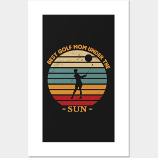 Retro Vintage Sunset Golf Mom Posters and Art